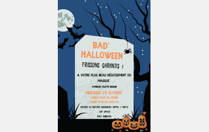 Soirée Halloween le mercredi 29 octobre